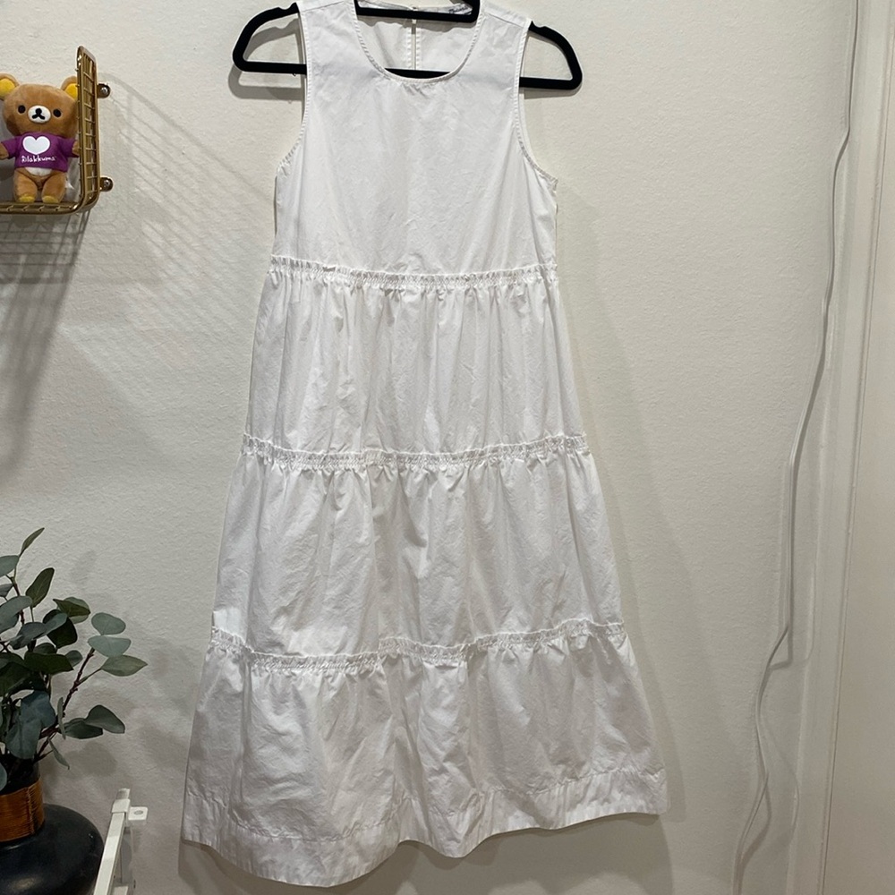 Madewell White Tiered Dress